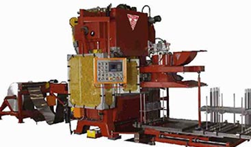 Fin press - part of heat exchanger manufacturing process
